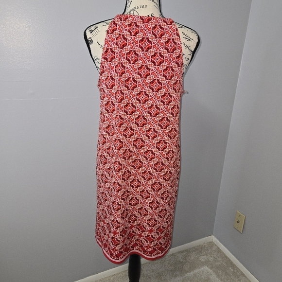 Max Studio Patterned Halter Dress Red Viney Dial Print Size Small $98 EUC - Picture 6 of 12